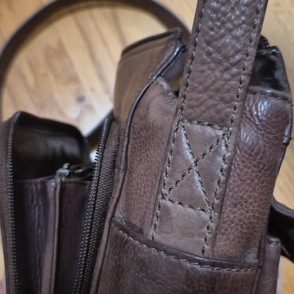 Vintage Fossil Brown Pebbled Leather Morgan Crossbody Purse Gently Loved - Picture 16 of 16